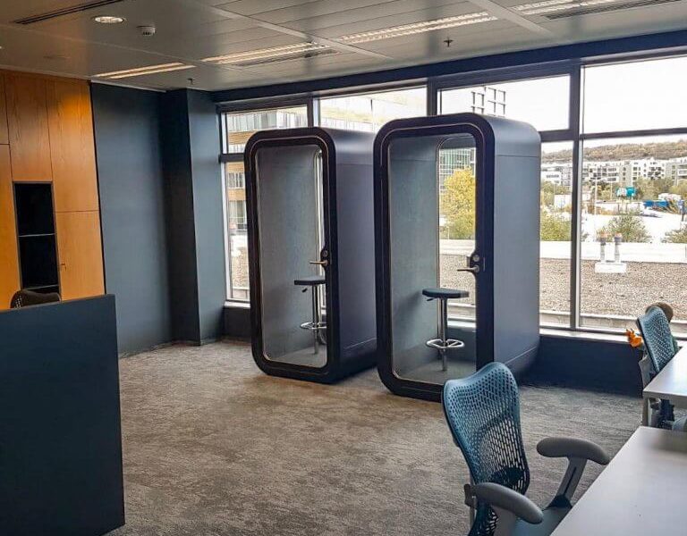Office room with black cell